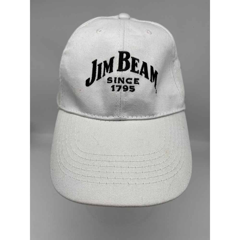 Jim Beam Basball Cap Since 1795‎ White Cotton Adjustable Hat Embroidered